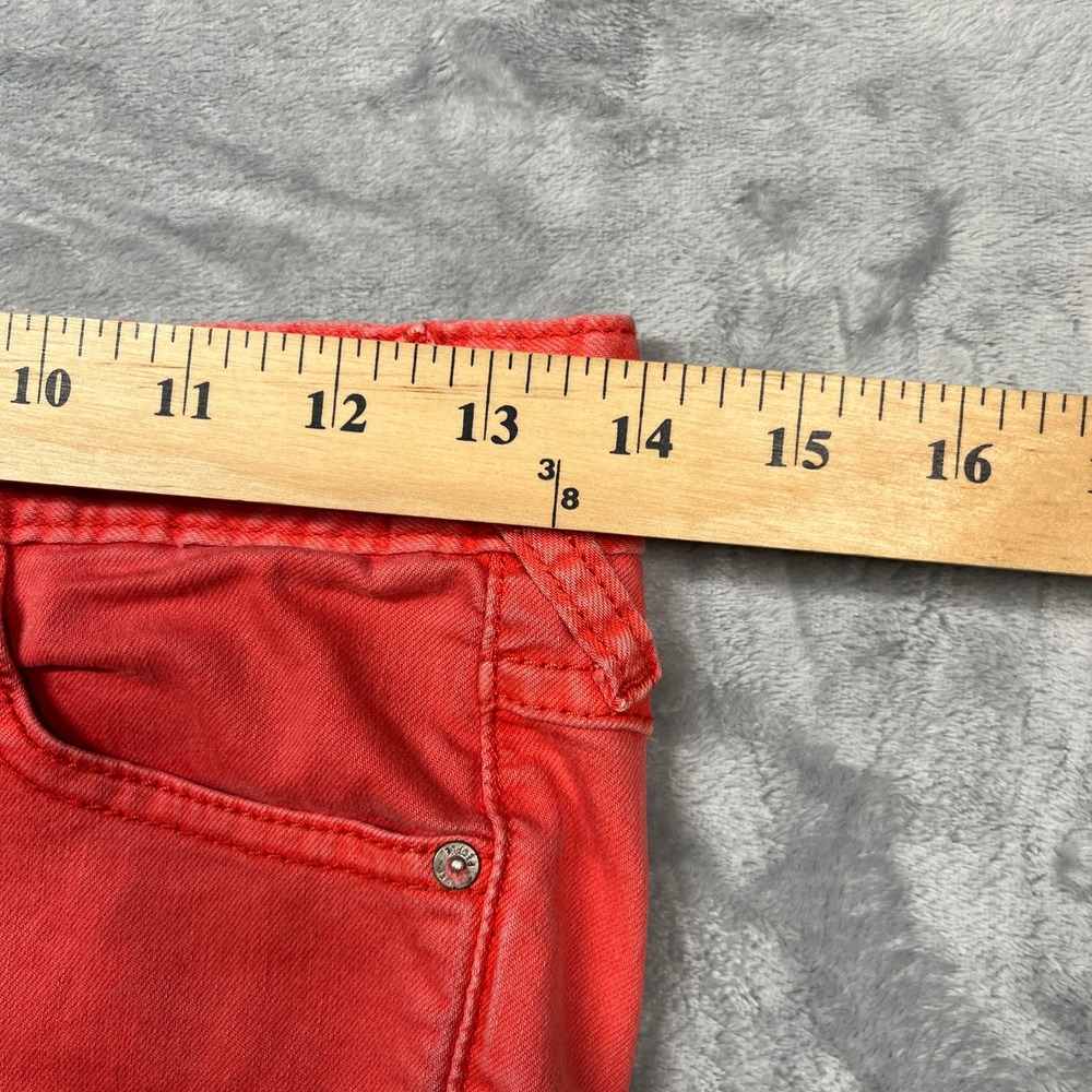 Free People Skinny Jeans Women Coral Red Low Rise Stretch Denim Pants Size 25 - Picture 10 of 12